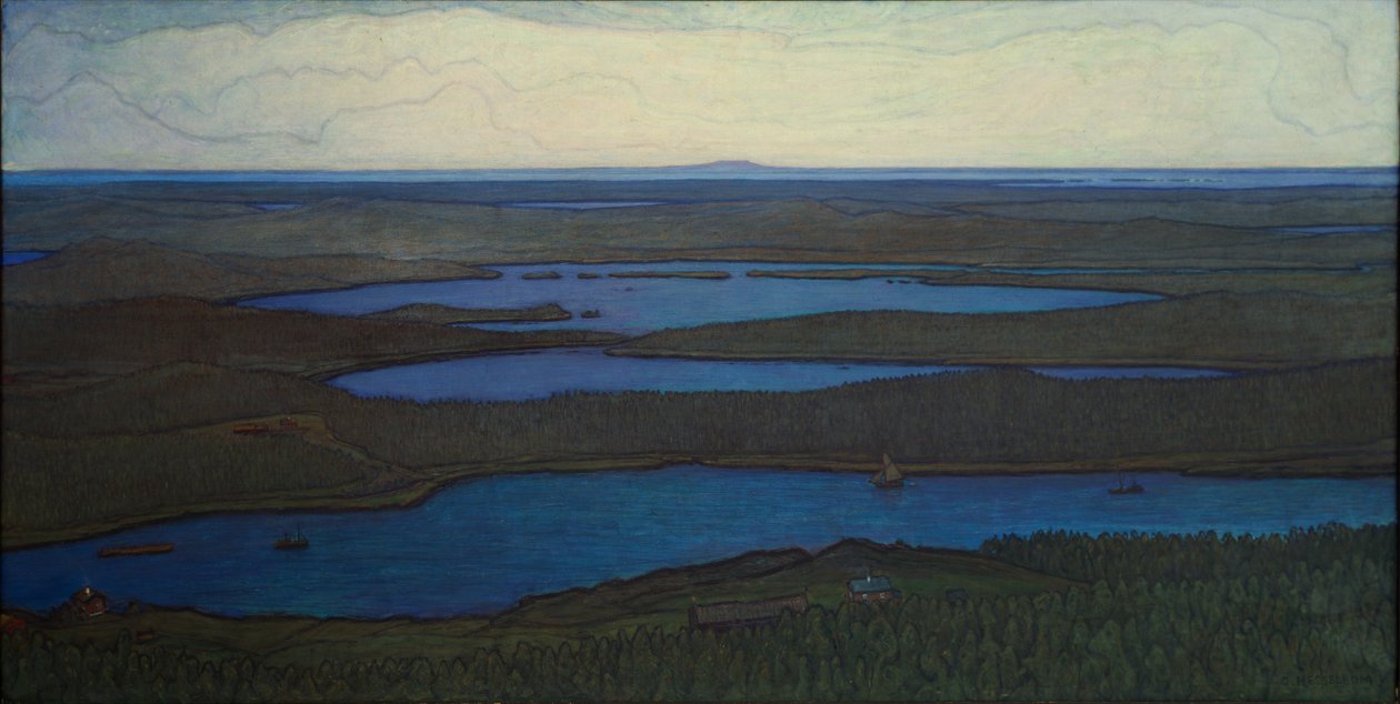 Sopra Foresta e Lago, 1908 da Otto Hesselbom