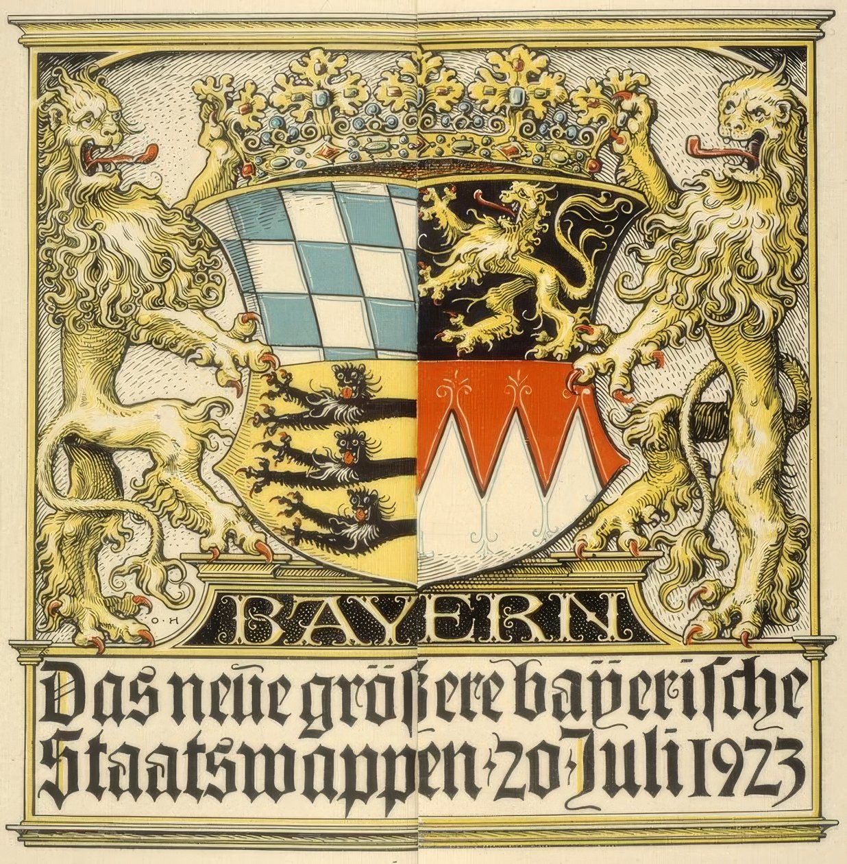 Il nuovo grande stemma bavarese, 20 luglio 1923 da Otto Hupp