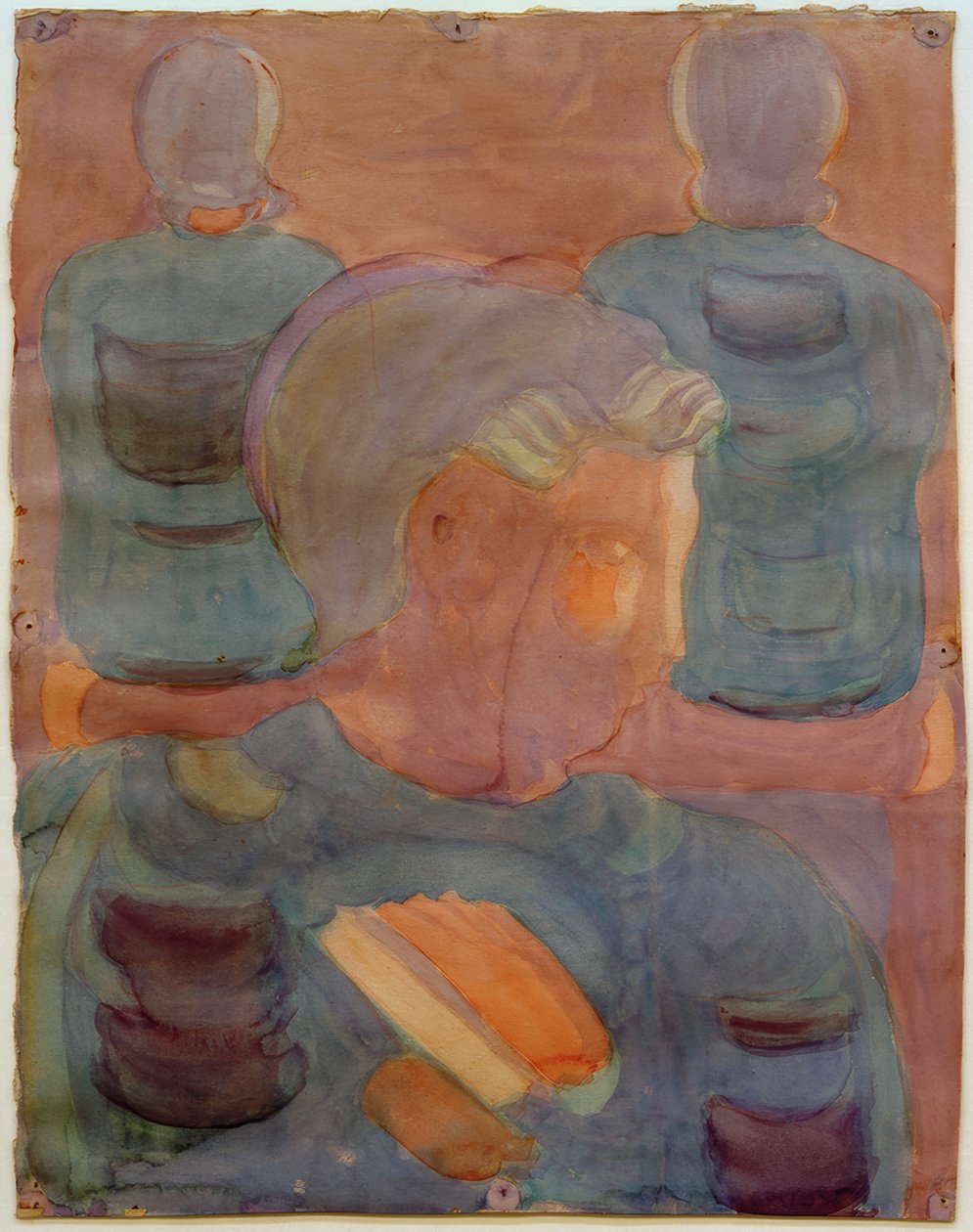Preparazione (Devozione nella sala da pranzo). Studio parziale (Ragazzo con libro di canti) da Otto Meyer Amden