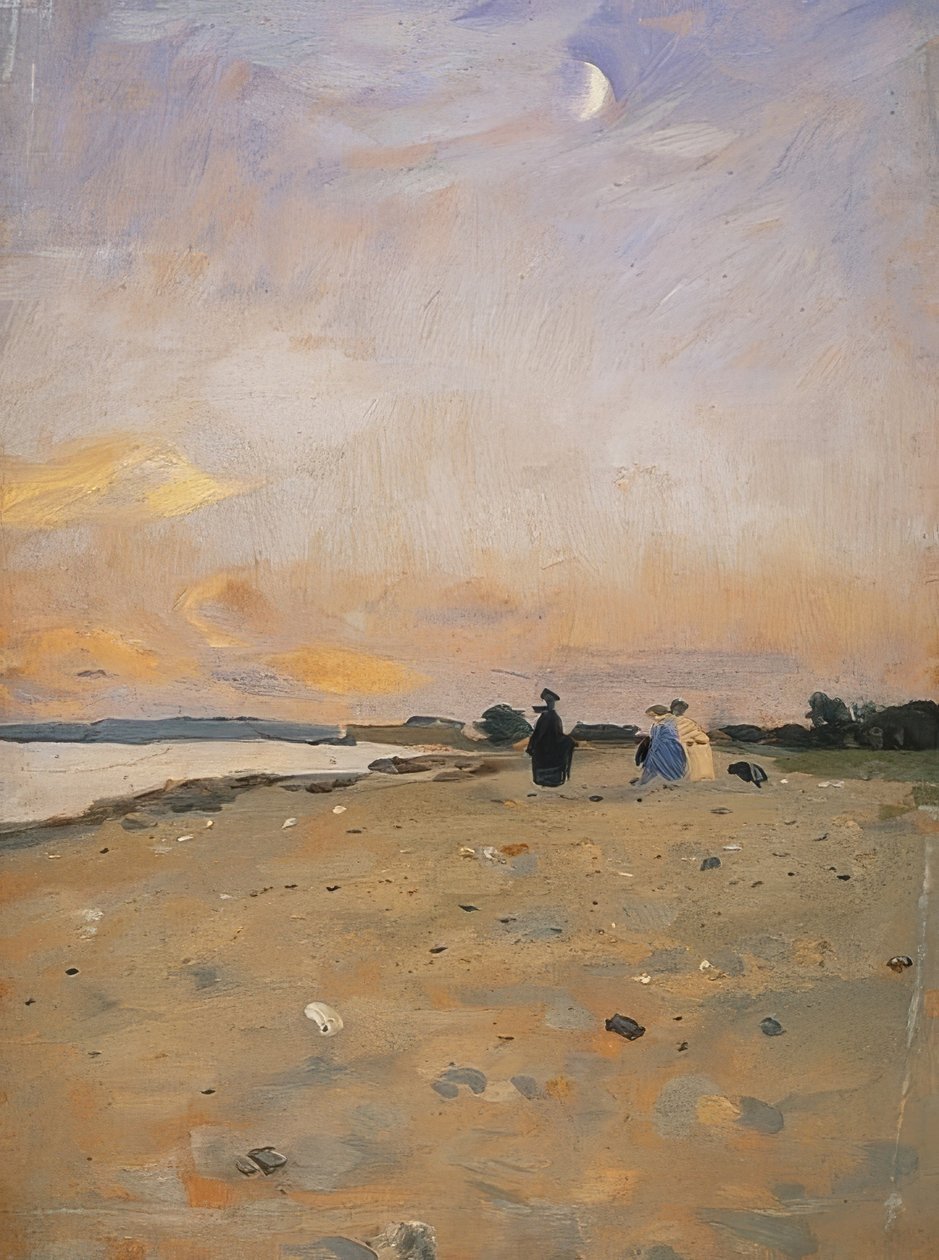 Paesaggio Fluviale con Luna Crescente, 1885 o c. 1889 da Otto Modersohn