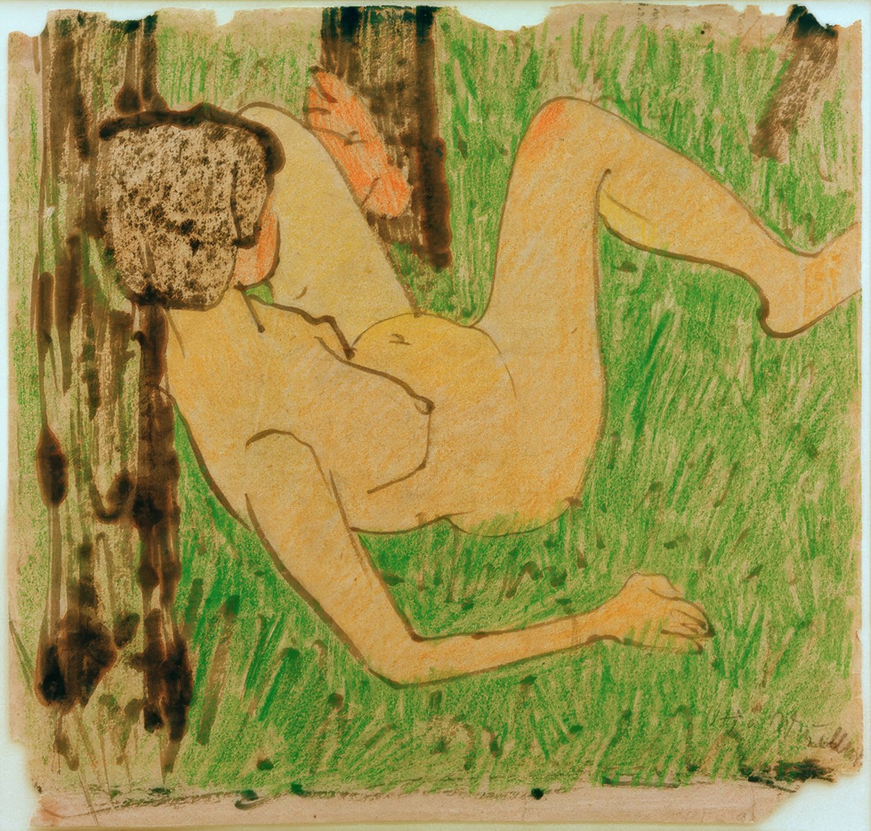 Ragazza nuda a riposo da Otto Mueller