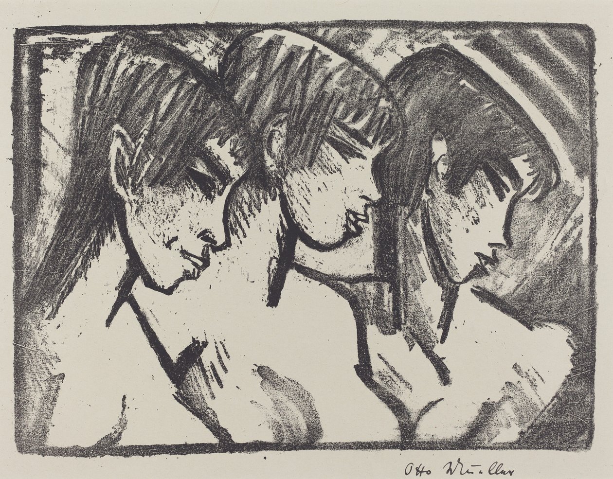 Tre Ragazze di Profilo da Otto Müller