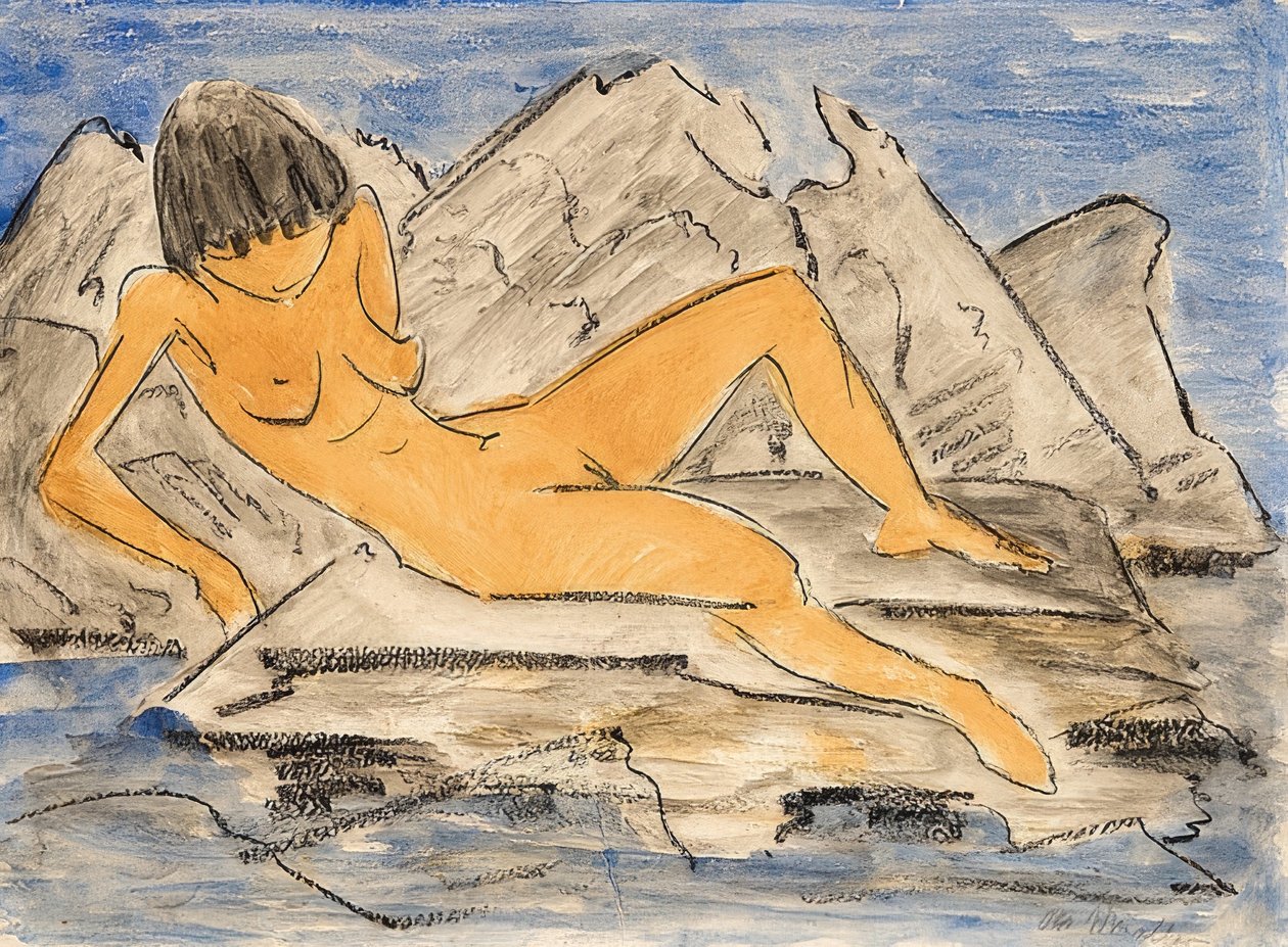 Nudo femminile sdraiato vicino all