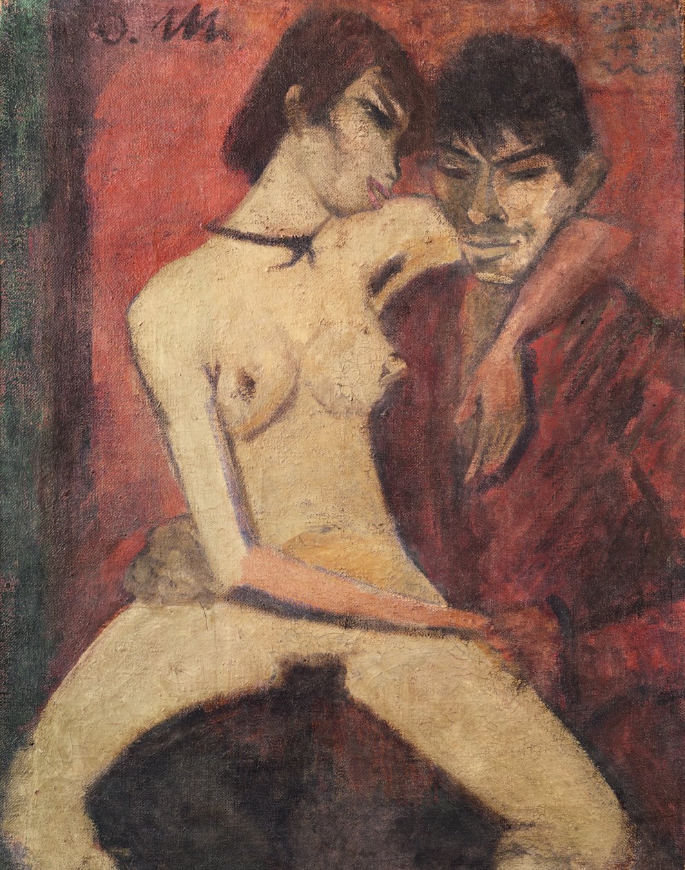 Amanti zingari seduti, 1922 da Otto Mueller