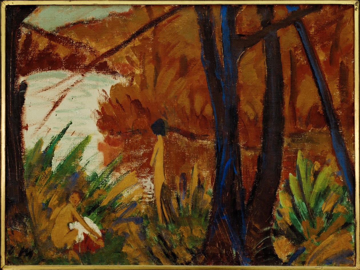 Waldsee mit zwei Akten - Lago in un bosco con due nudi ... da Otto Muller or Mueller
