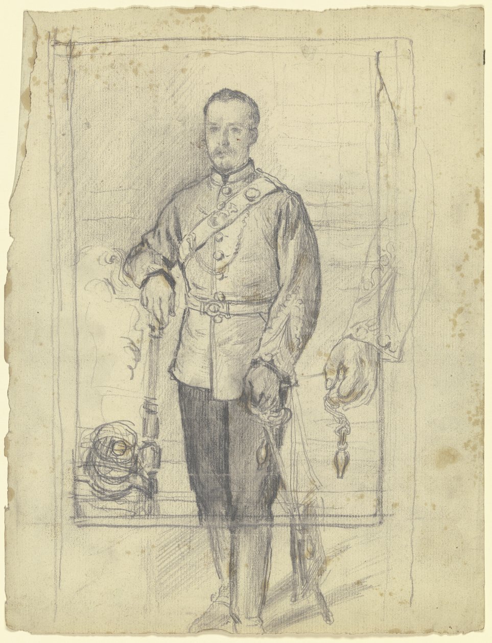 Ritratto di un uomo in uniforme da Otto Scholderer
