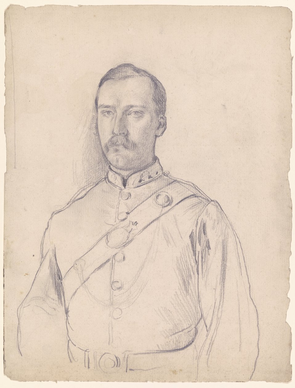 Ritratto di un uomo in uniforme, a mezza figura da Otto Scholderer