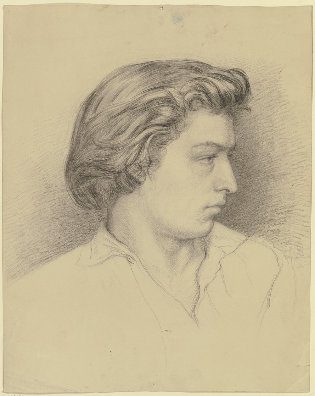 Ritratto di un giovane di profilo verso destra da Otto Scholderer