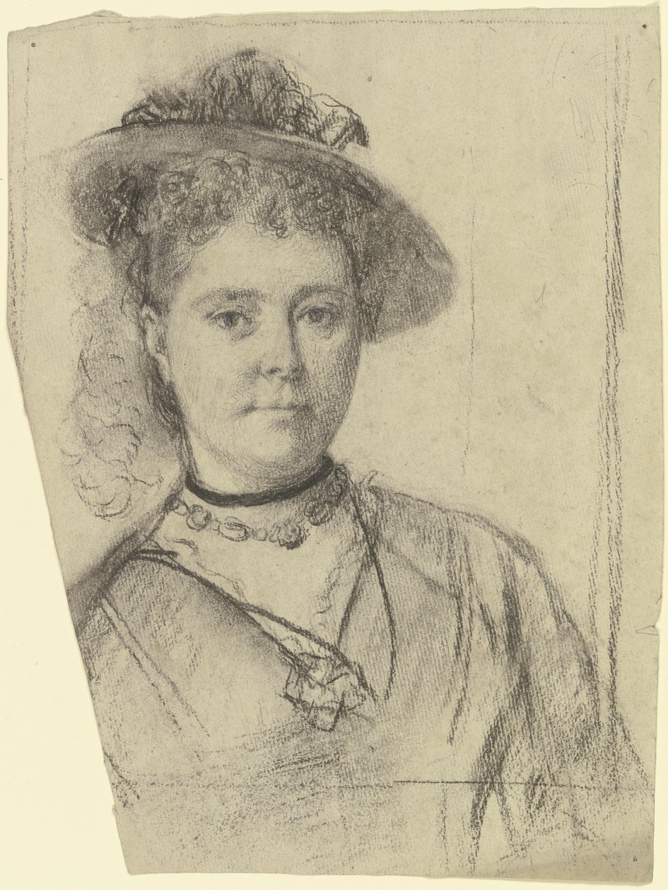 Ritratto di una signora con un cappello da Otto Scholderer