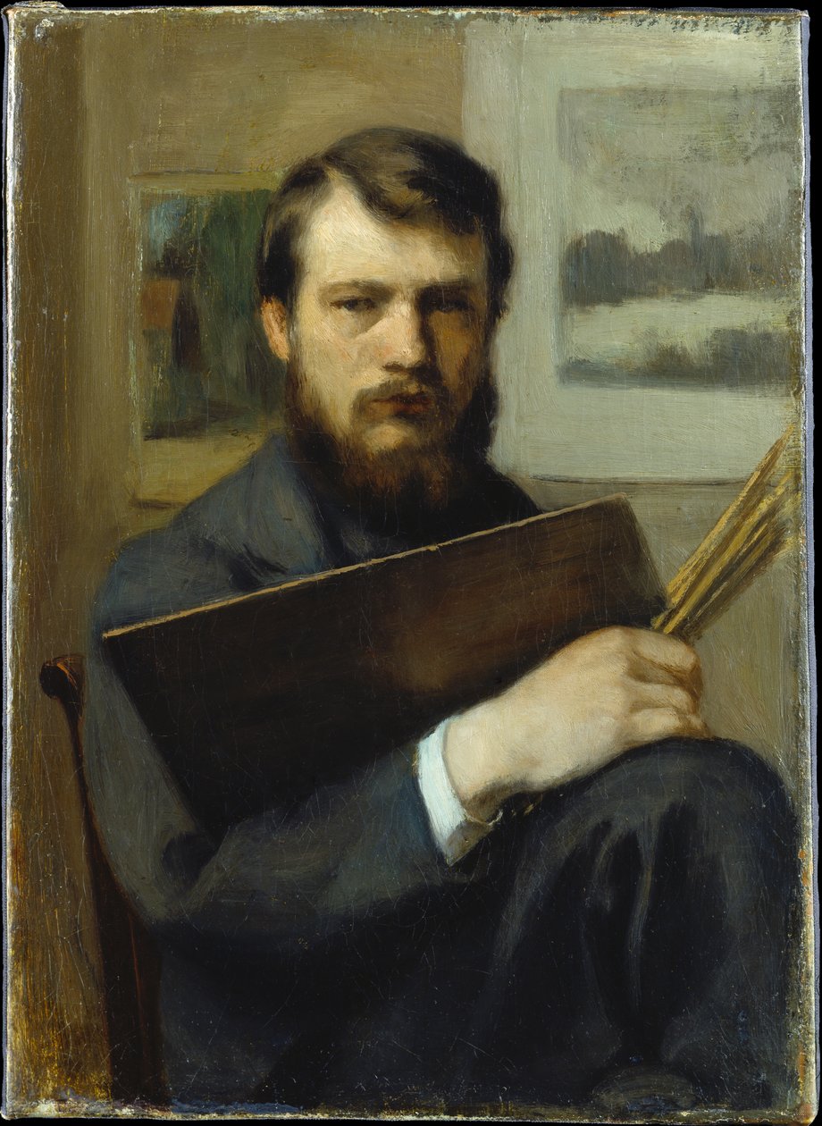 Autoritratto con tavolozza e pennelli da Otto Scholderer