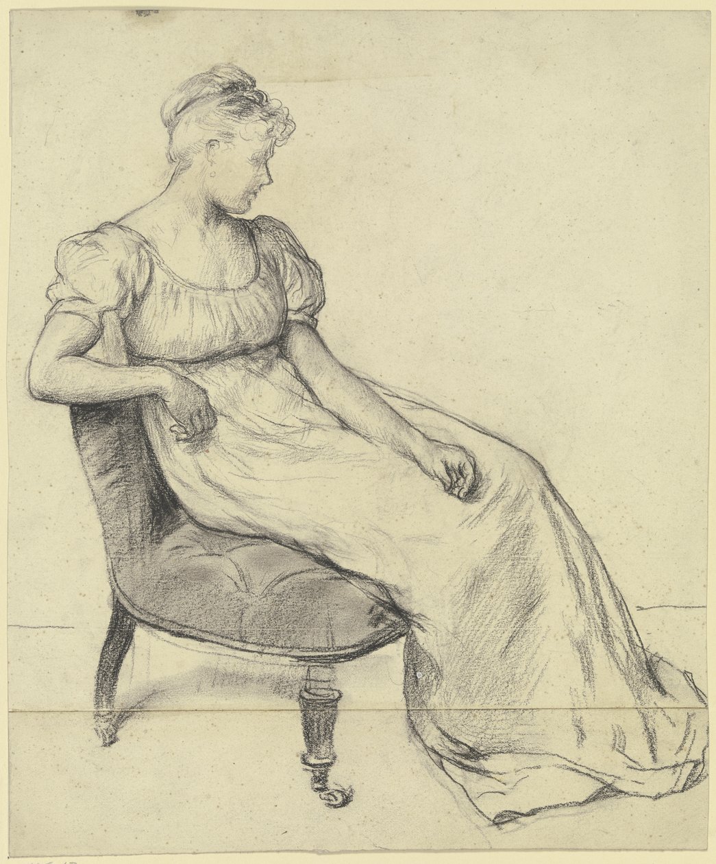 Donna seduta da «Preparazione per il ballo in costume» da Otto Scholderer