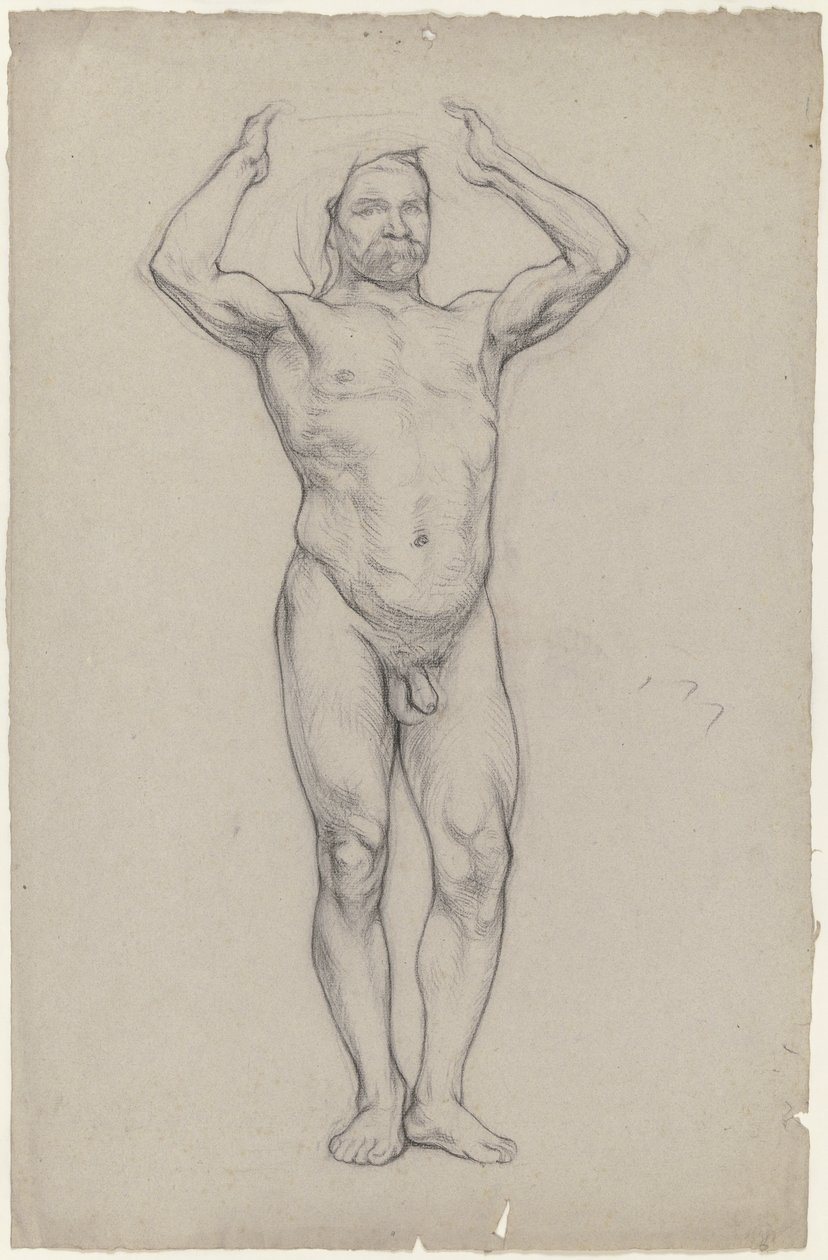Nudo maschile in piedi da Otto Scholderer