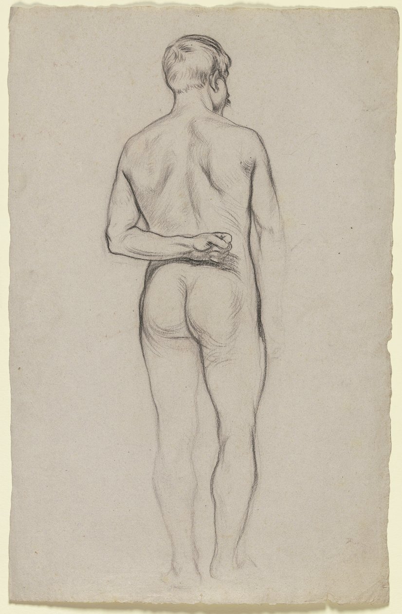 Nudo maschile in piedi visto da dietro da Otto Scholderer
