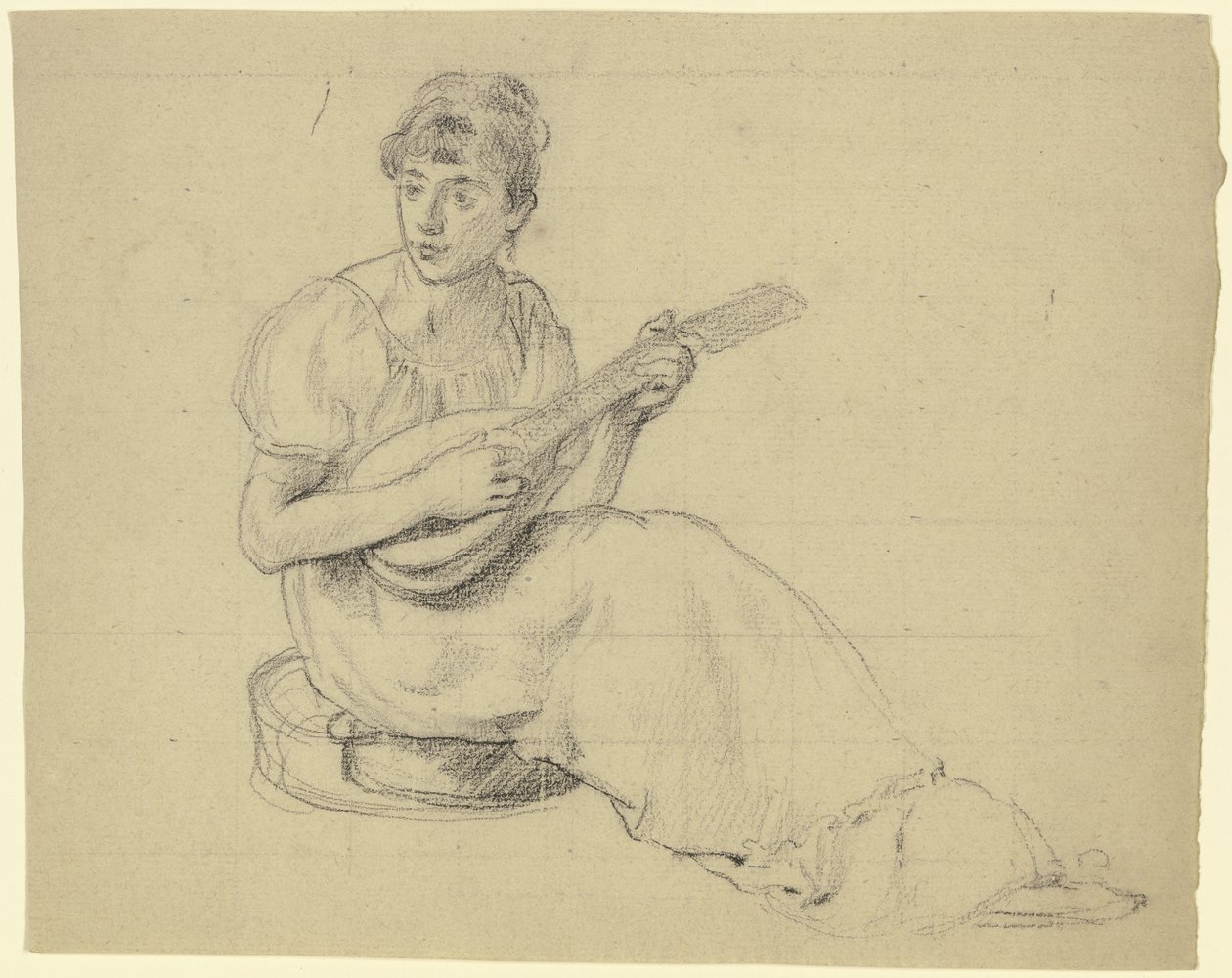 Donna che suona il mandolino da Otto Scholderer