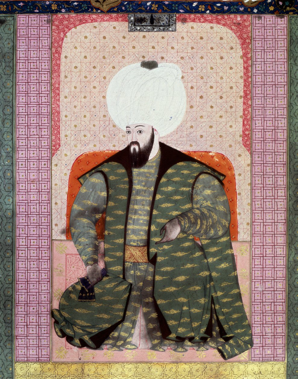 Ritratto del sultano ottomano Bajazed II il Giusto (1447-1512) (miniatura) da Ottoman School