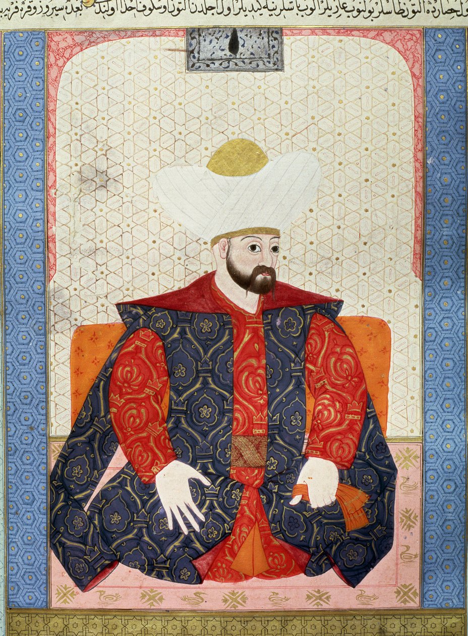 Ritratto del Sultano Ottomano Murad I (1326-1389). Miniatura dal manoscritto 