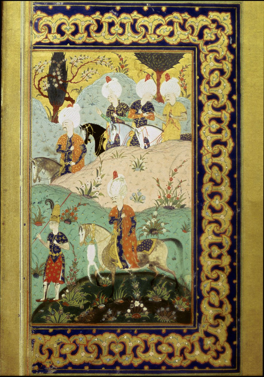 Rappresentazione del sultano Selim I detto il Terribile a cavallo (miniatura) da Ottoman School