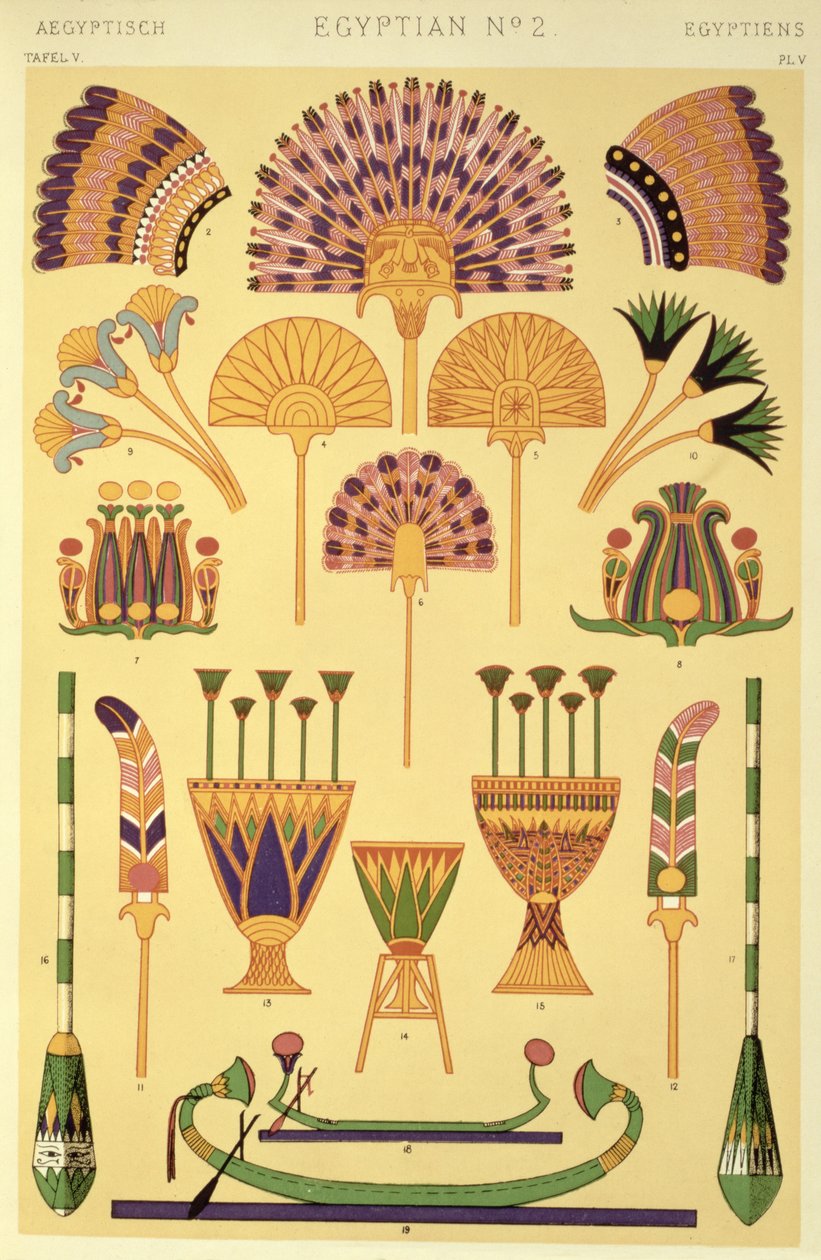 Ornamento egiziano da Ch II, Tavola V di 