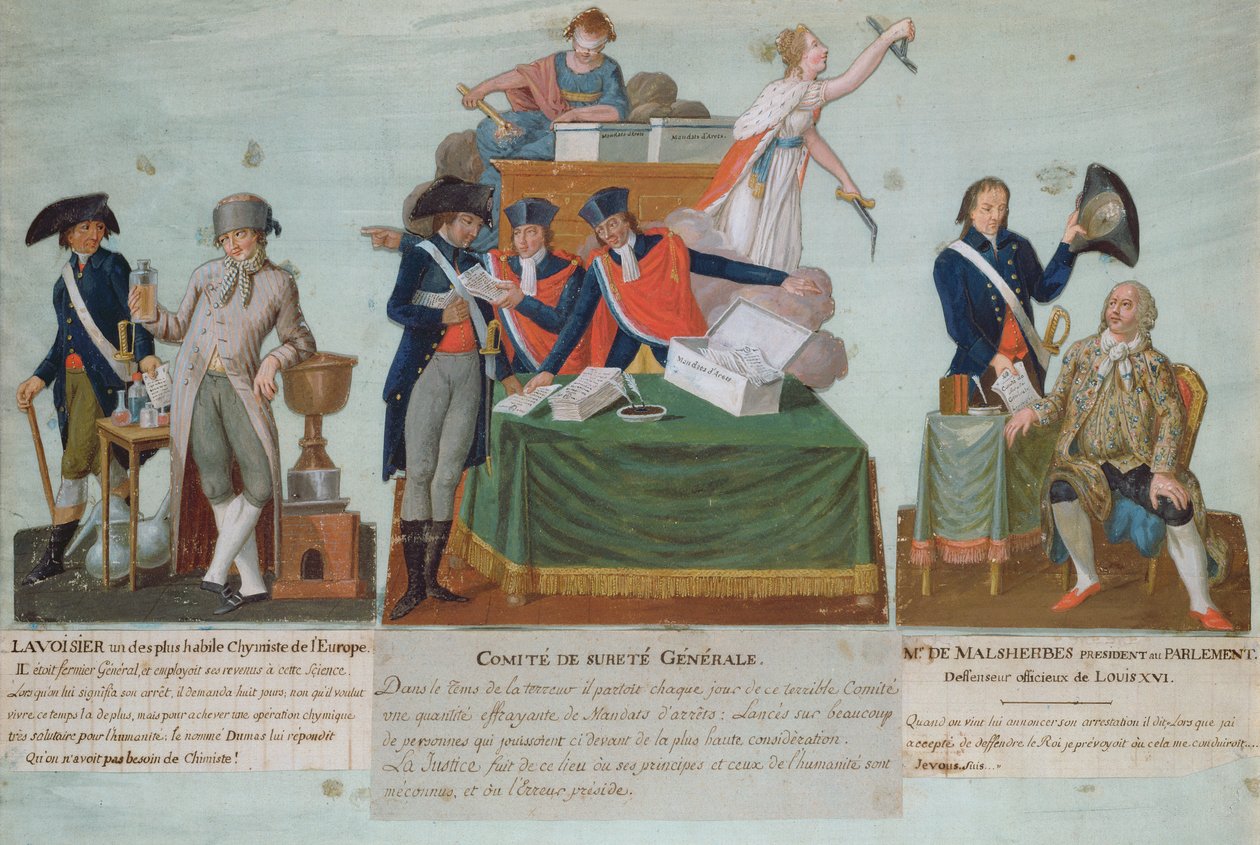 Lavoisier, il Comitato di Sicurezza Generale e Malesherbes, XVIII secolo da P. A. and J.B. Lesueur