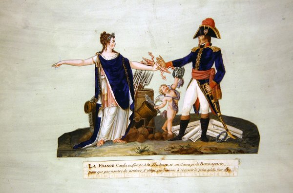 La Francia affida le sue forze alla Prudenza e al coraggio di Bonaparte, c.1800 da P. A. and J.B. Lesueur