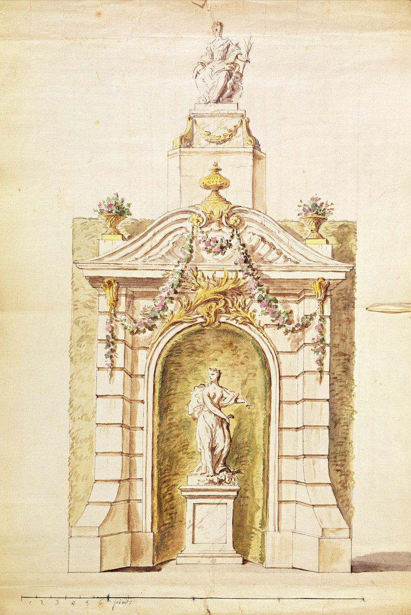 Progetto per il fuoco di San Giovanni, 1741 da P. L. and L. C. Dumesnil