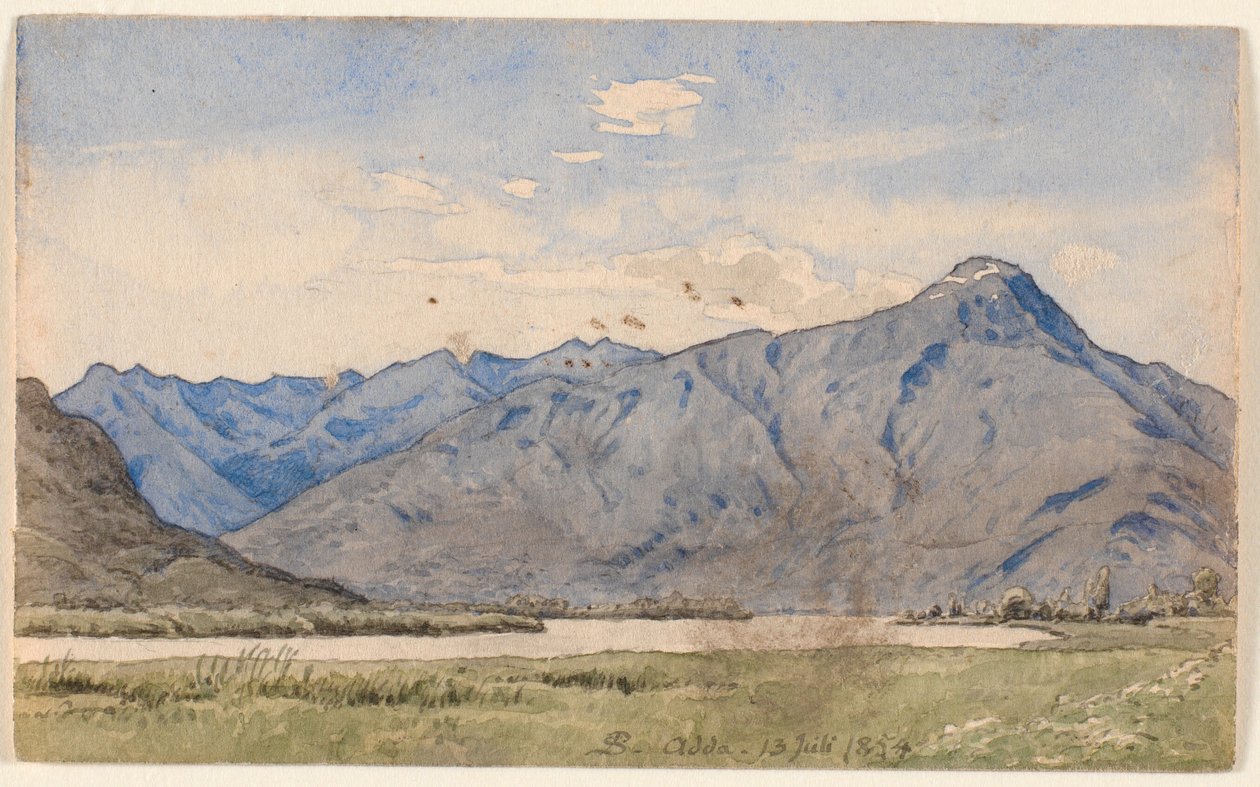 Paesaggio italiano con un fiume e montagne da P.C. Skovgaard