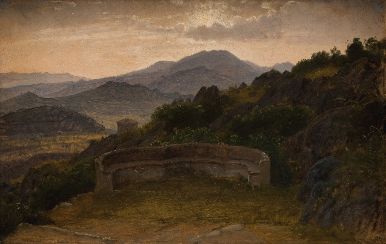 Paesaggio vicino a Subiaco. Tramonto da P.C. Skovgaard