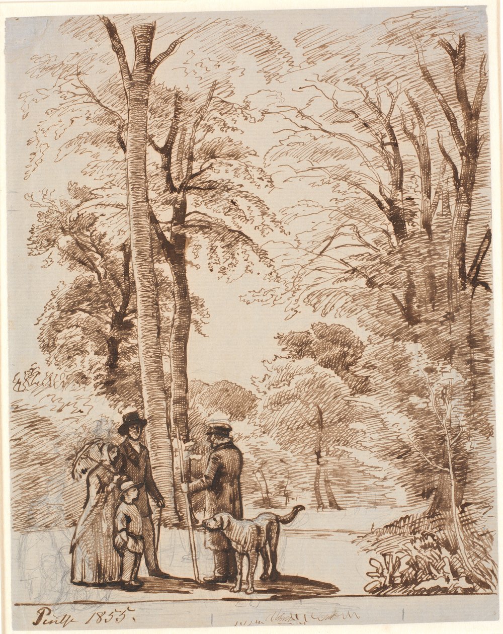 Strada forestale con figure. Islinge da P.C. Skovgaard