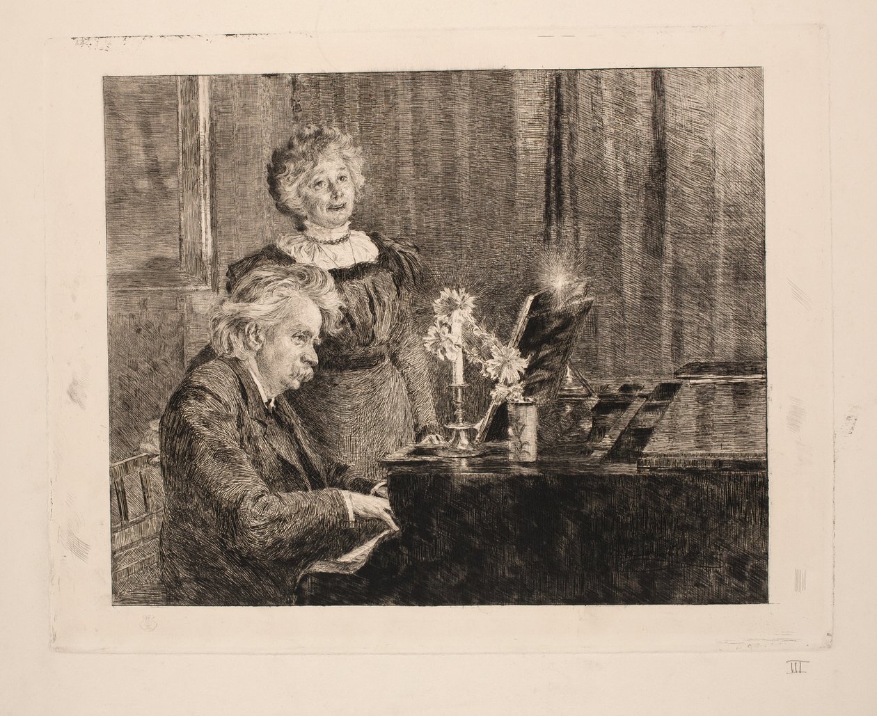 Edvard e Nina Grieg al pianoforte da Peder Severin Krøyer