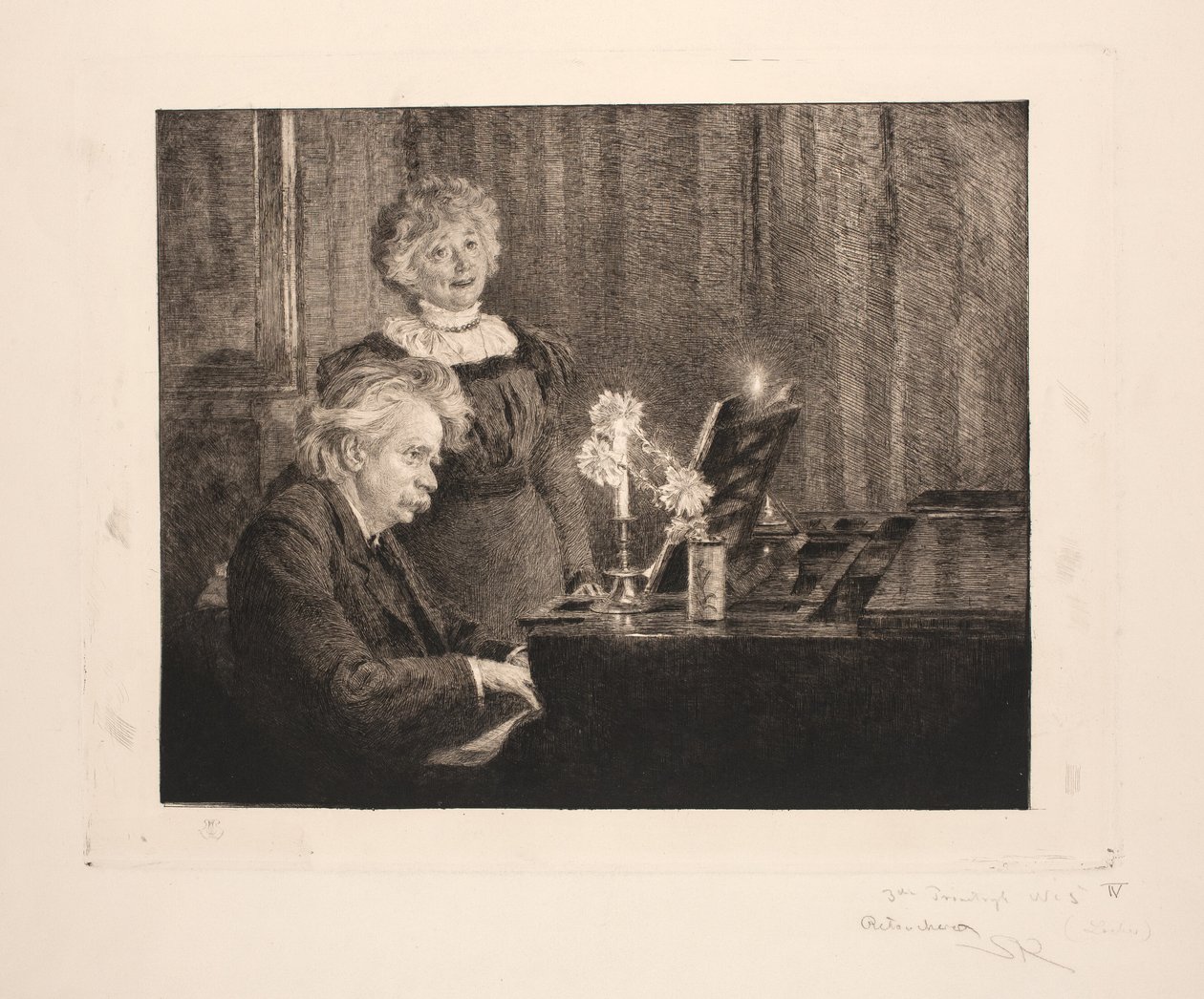 Edvard e Nina Grieg al pianoforte da Peder Severin Krøyer