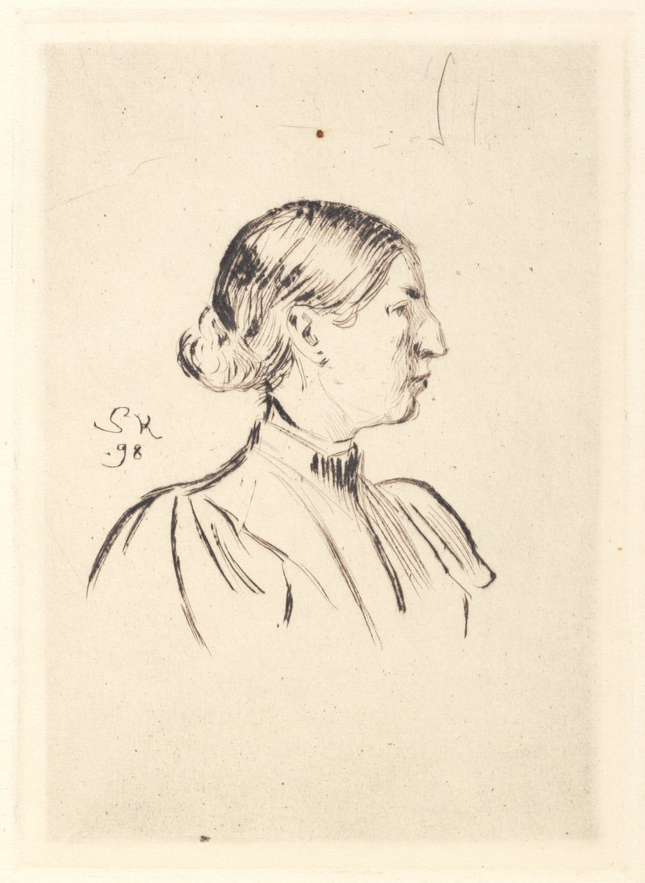 Ritratto di Anna Ancher, profilo da Peder Severin Krøyer