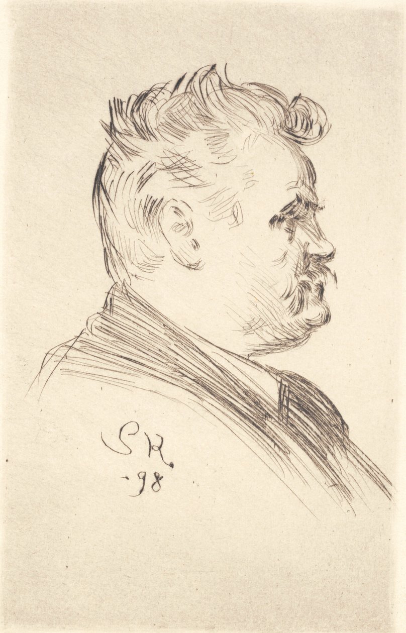 Ritratto di Carl Locher, profilo da Peder Severin Krøyer