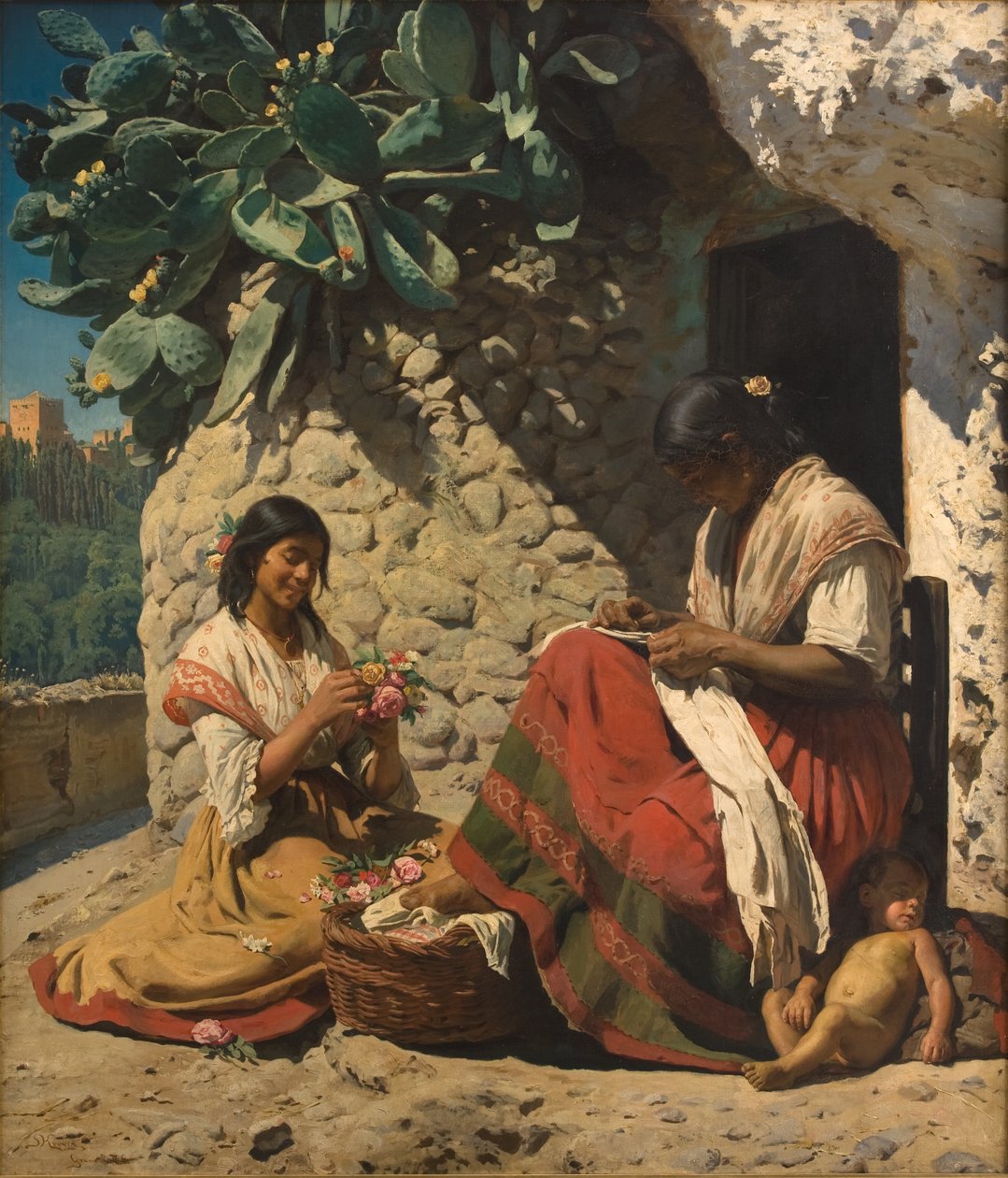 Due donne zingare fuori dalla loro casa. Spagna da Peder Severin Krøyer