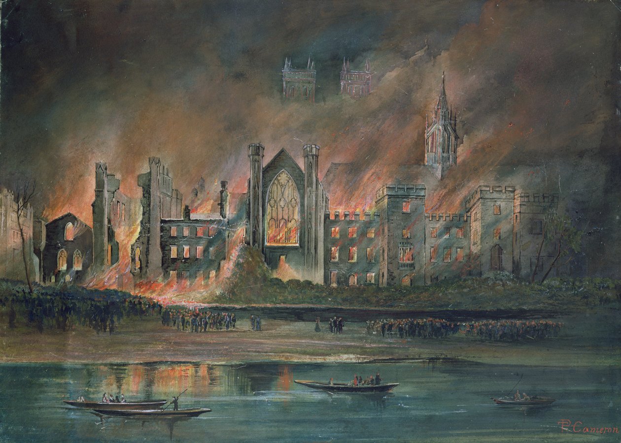 Incendio alle Case del Parlamento, 16 ottobre 1834 da P.T. Cameron