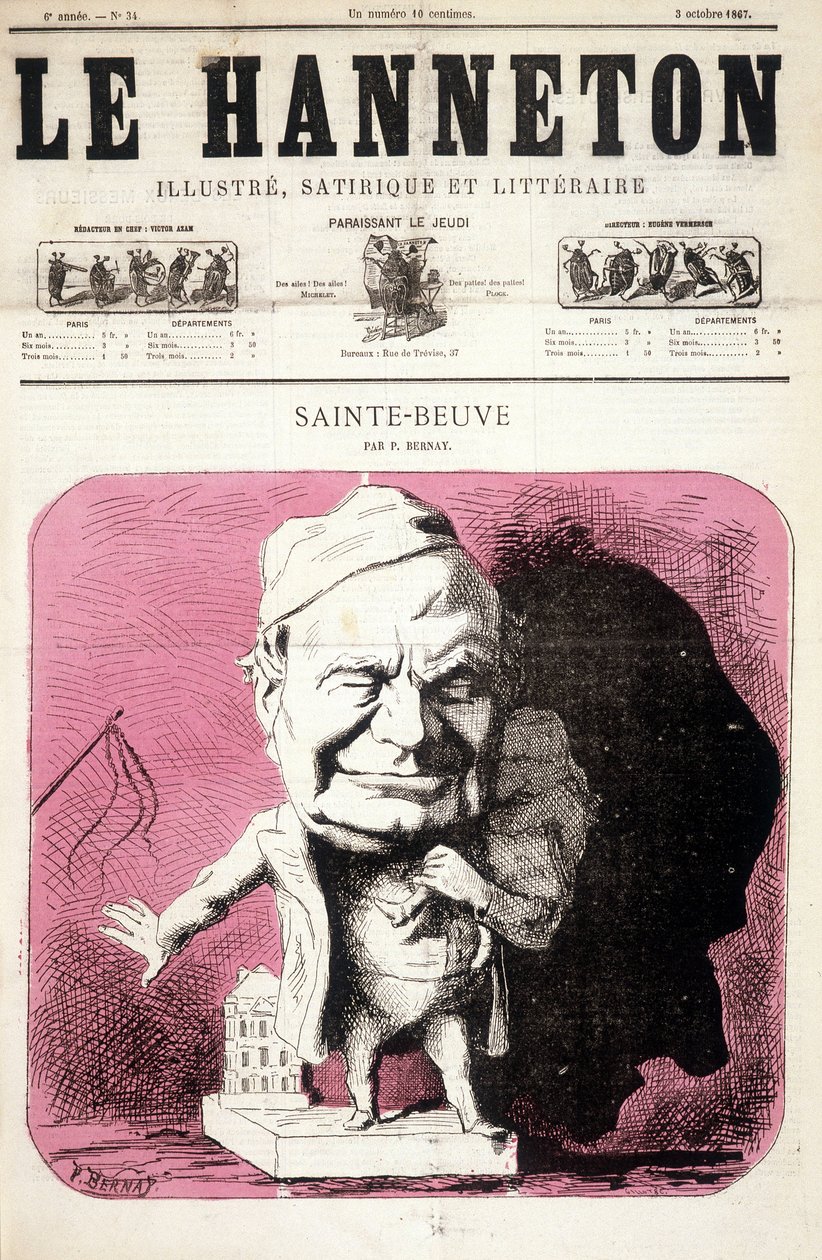 Sainte-Beuve - di Bernay, in "Le Hanneton" del 03/10/1867 da P. Bernay