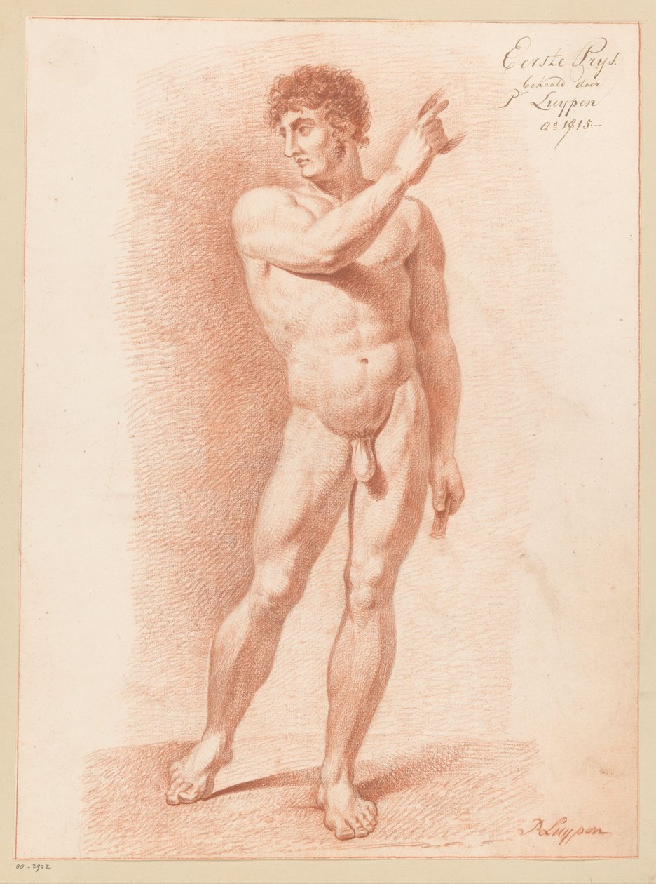 Nudo maschile in piedi, visto di fronte (1° premio 1815) da P. Luypen