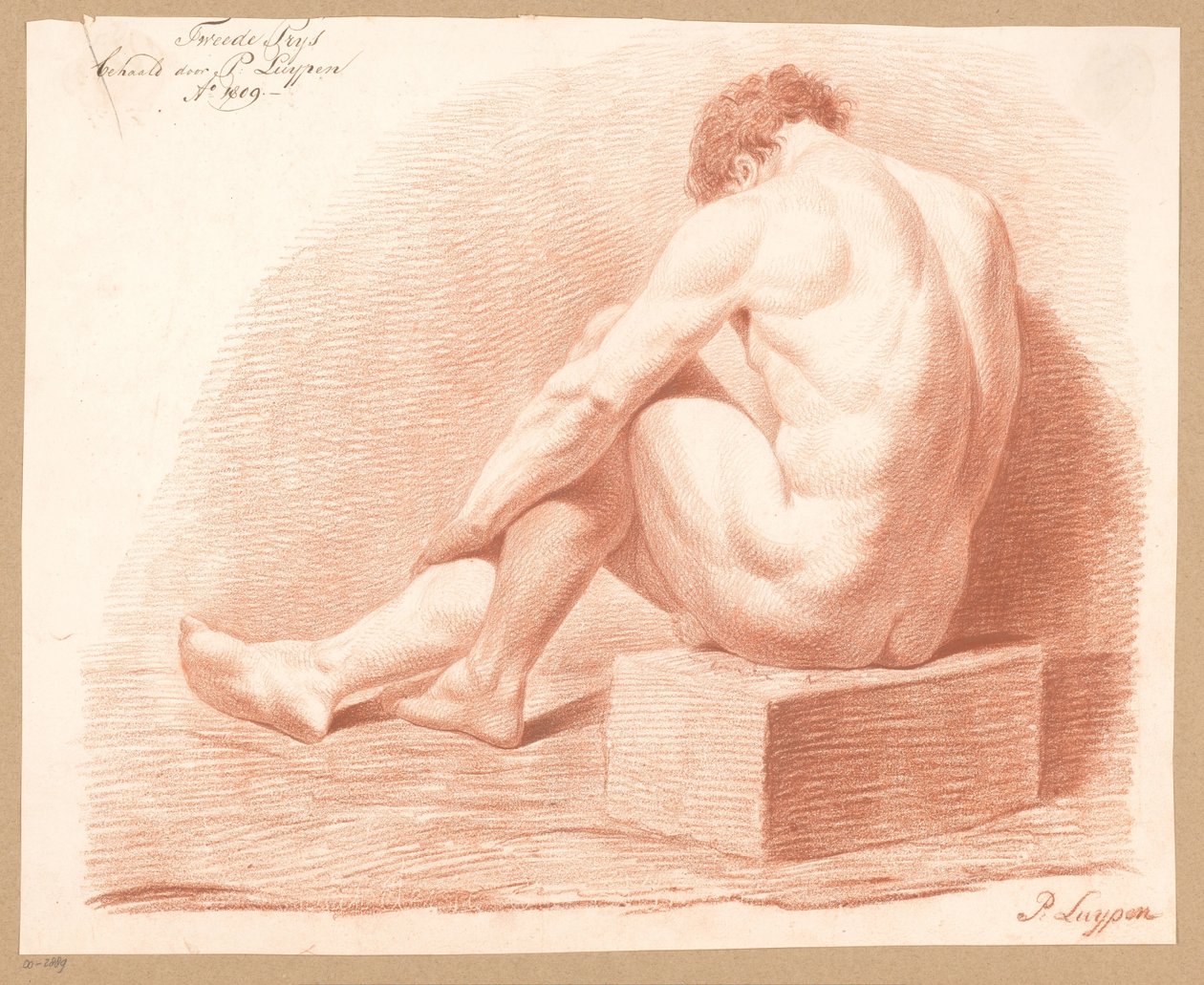 Nudo maschile seduto, visto di schiena (2º premio 1809) da P. Luypen