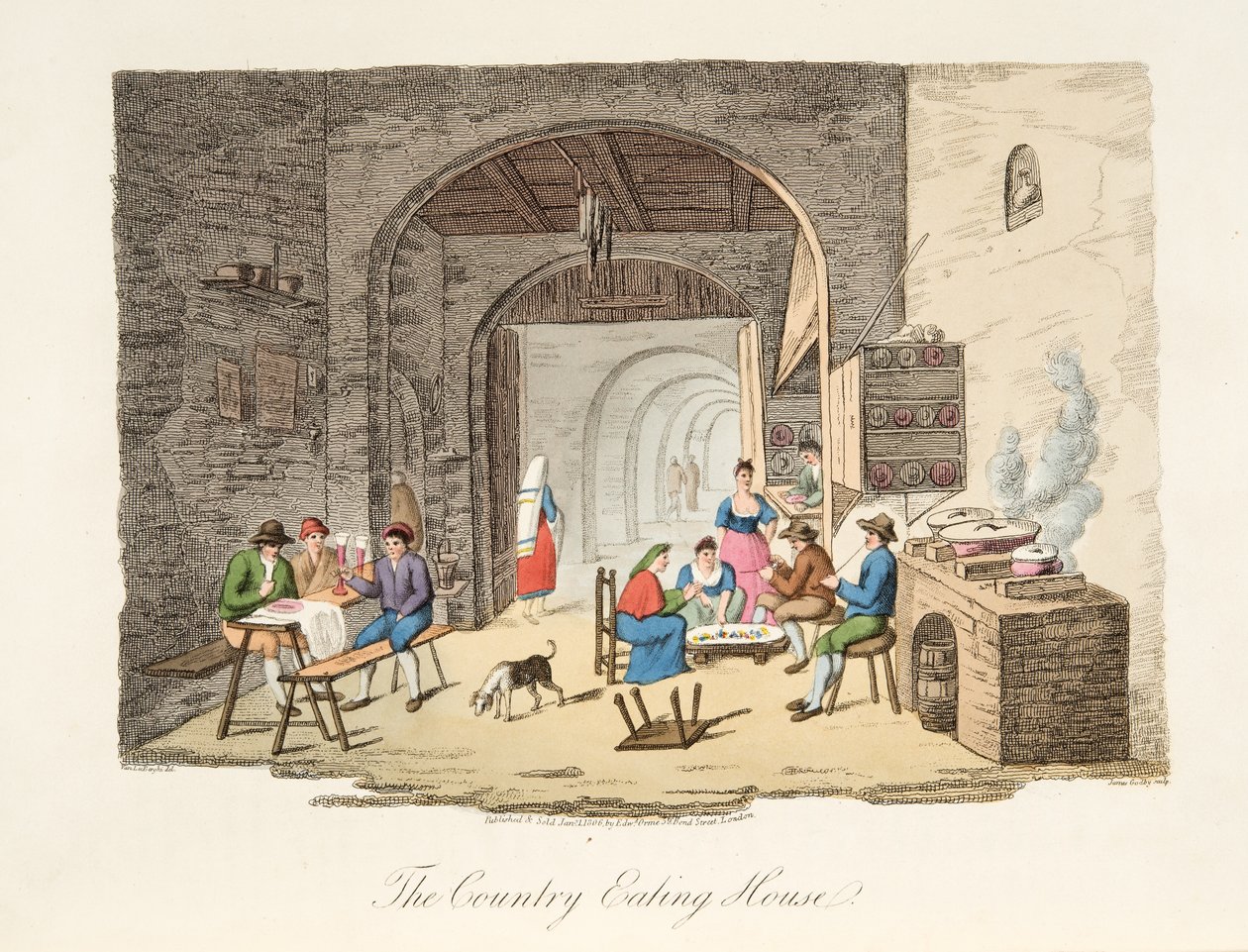 La casa da pranzo di campagna, da Italian Scenery, rappresentante i costumi, le usanze e i divertimenti dei diversi stati d
