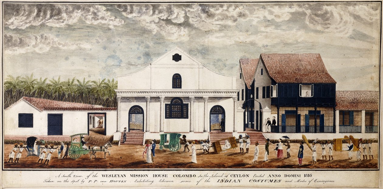 Una vista sud della casa missionaria wesleyana, Colombo sull