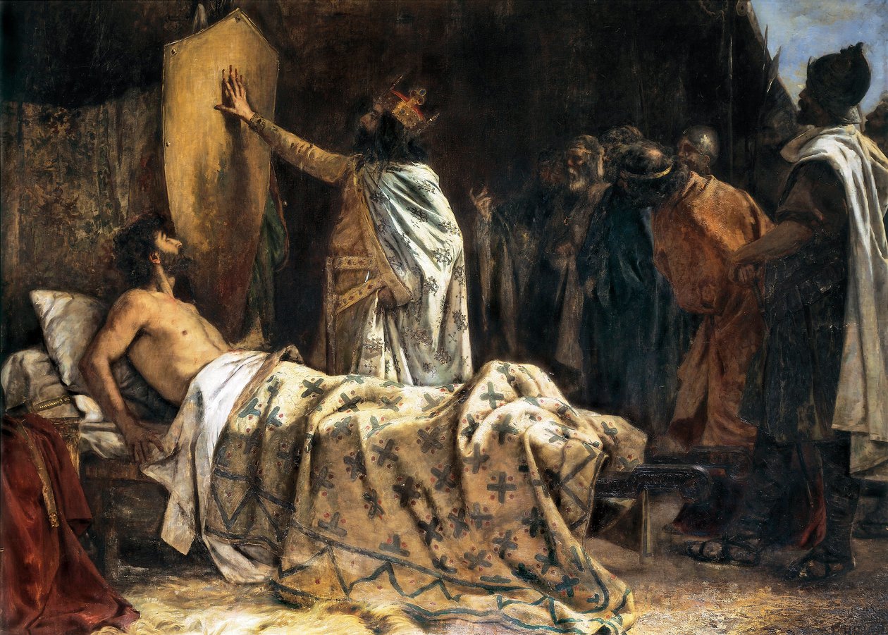 Morte del conte Goffredo il Villoso (840-897), fine XIX - inizio XX secolo da Pablo Antonio Béjar Novella