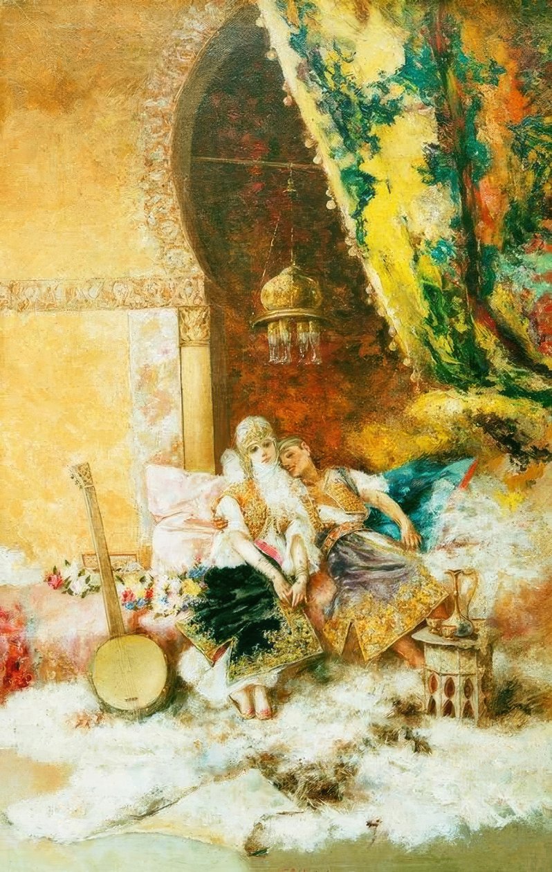 Scena di palazzo con donne dell