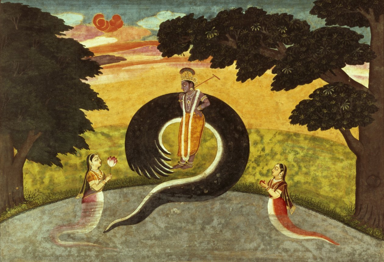 La sottomissione di Kaliya, Basohli, Scuola Pahari, 1700-65 da Pahari School