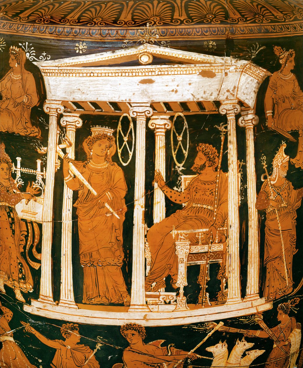 Ade e Persefone nel loro palazzo negli inferi (ceramica) da Painter Underworld