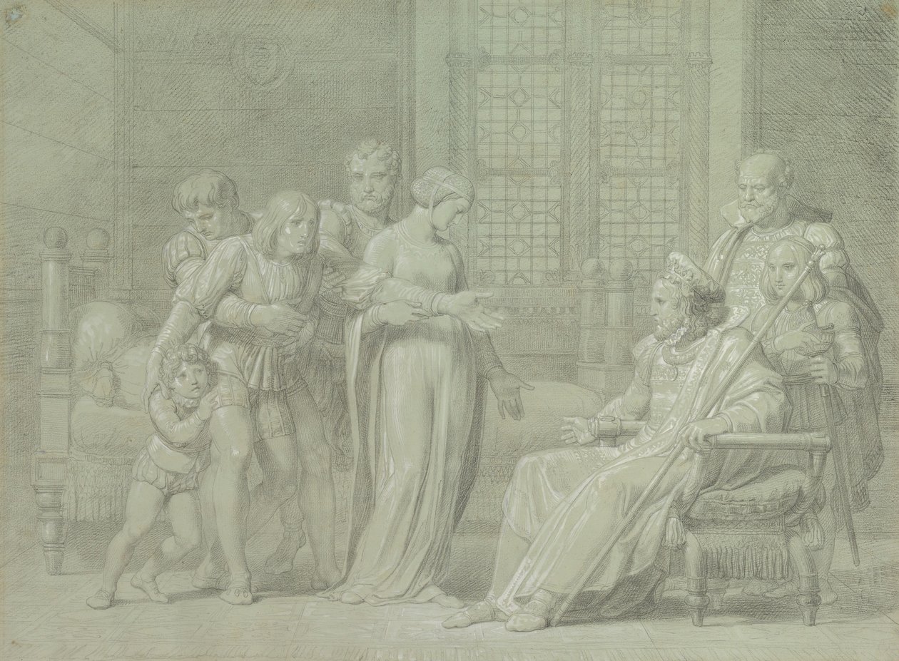 Re Carlo VIII di Francia con il morente Gian Galeazzo Sforza a Pavia, 1775-1860 da Palagi Filippo Pelagio