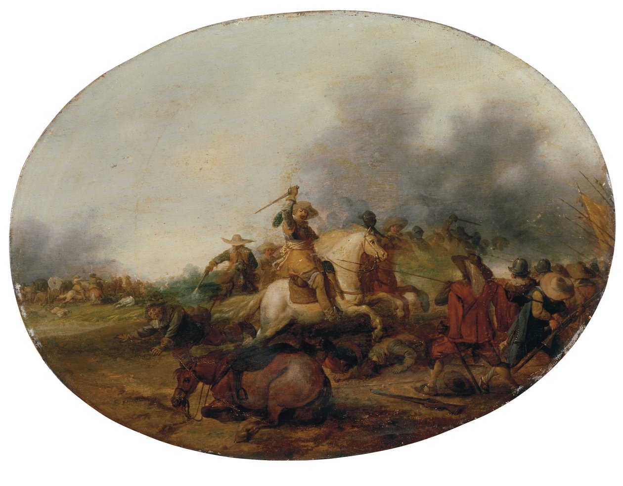 Scaramuccia di cavalleria con cavallo caduto, 1637 da Palamedes Palamedesz