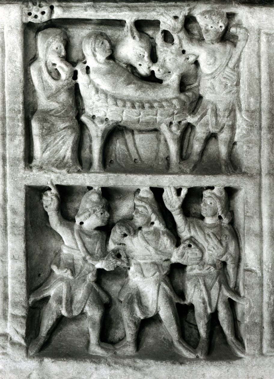 Dettaglio di un rilievo dal Sarcofago della Natività da Paleo Christian