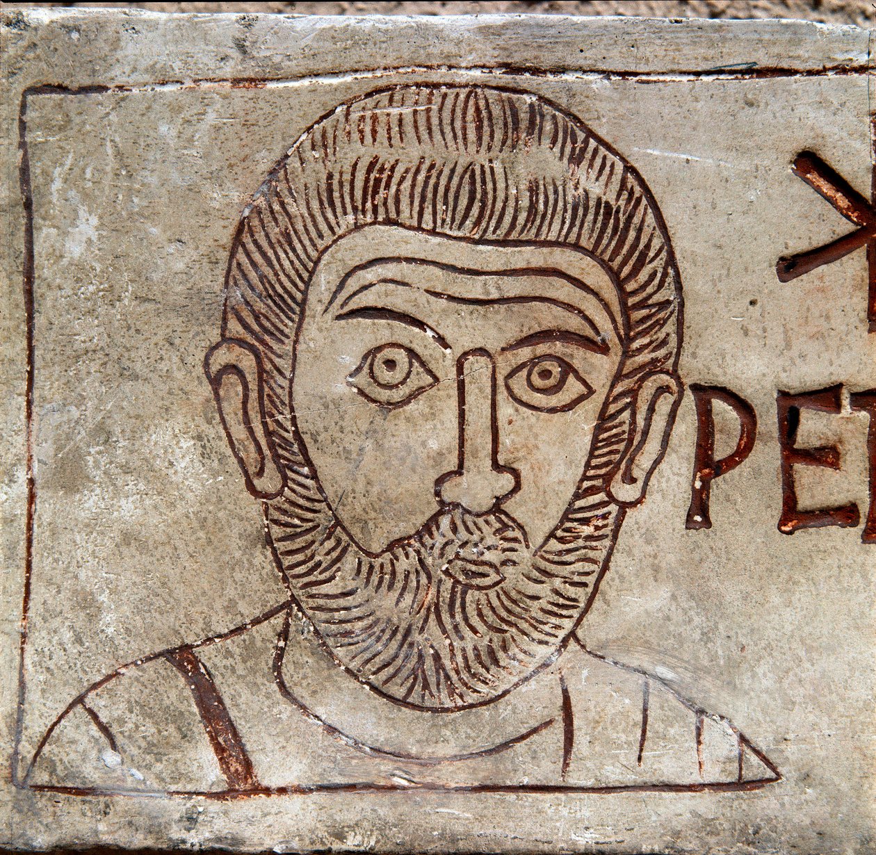 Rappresentazione di San Pietro. Graffito paleocristiano da Aquileia. I secolo d.C. Aquileia, Museo Nazionale Paleocristiano da Paleo Christian Paleo Christian
