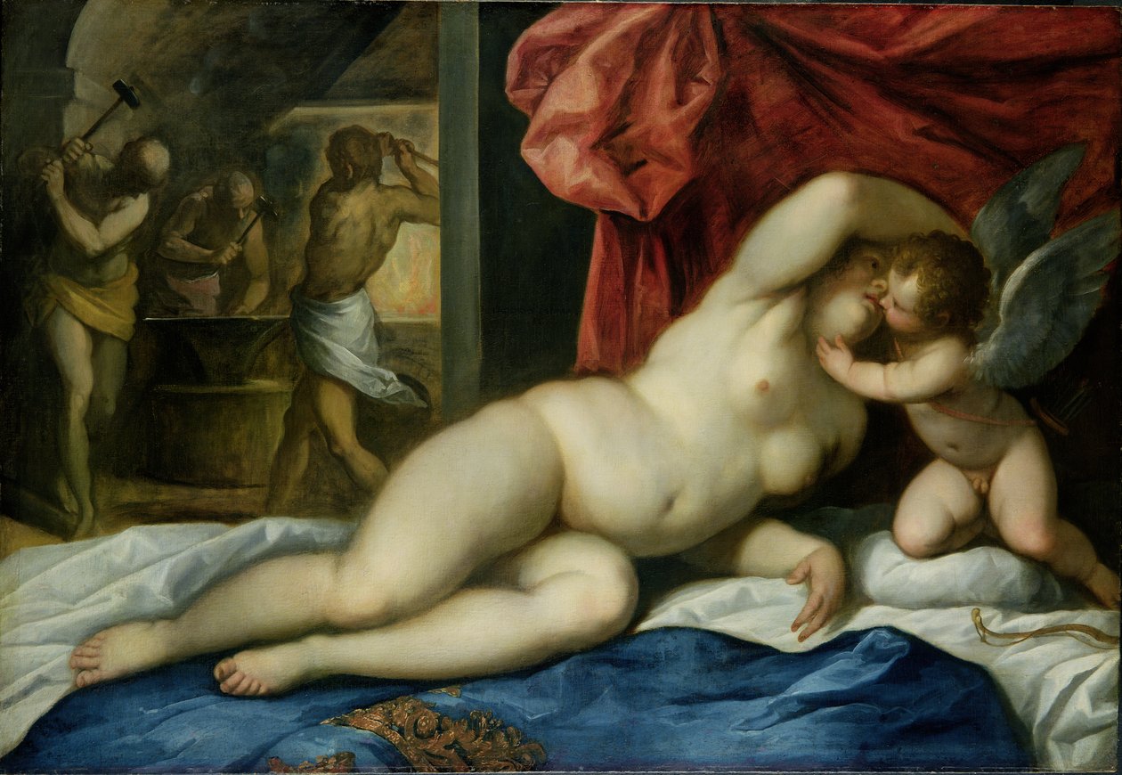 Venere e Amore nella fucina di Vulcano da Palma Il Giovane