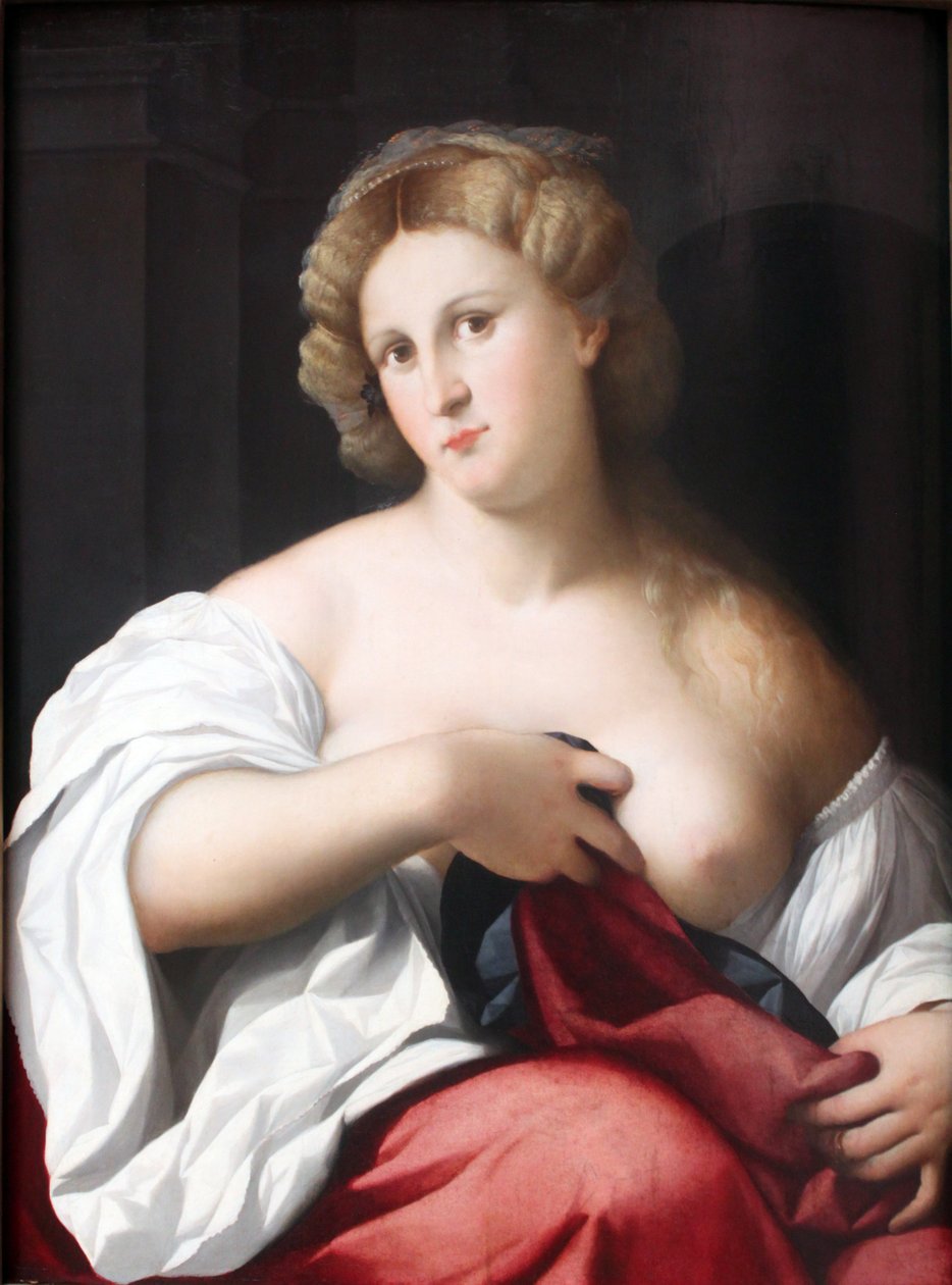 Ritratto di una giovane donna con seno nudo da Palma il Vecchio