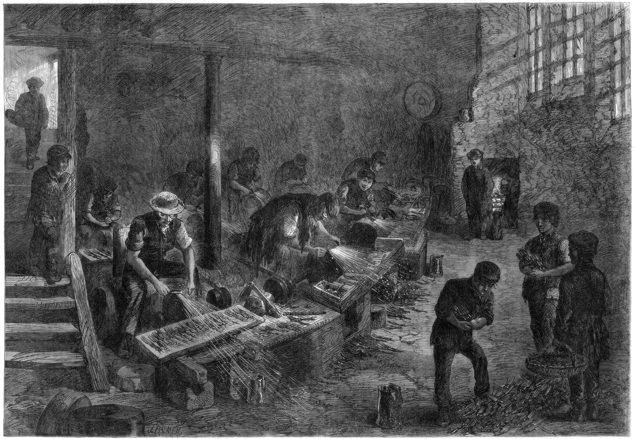 Scafo dei molatori di forchette, manifatture di acciaio di Sheffield, 1866 da Palmer